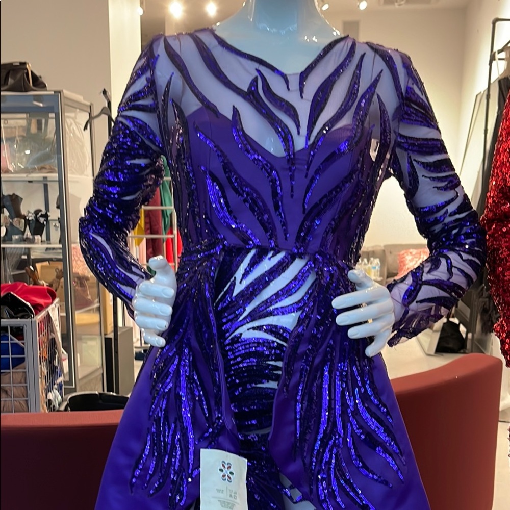 Custom Purple Sequin Dress for for a Pageant, Red Carpet Event, Gala, or Prom